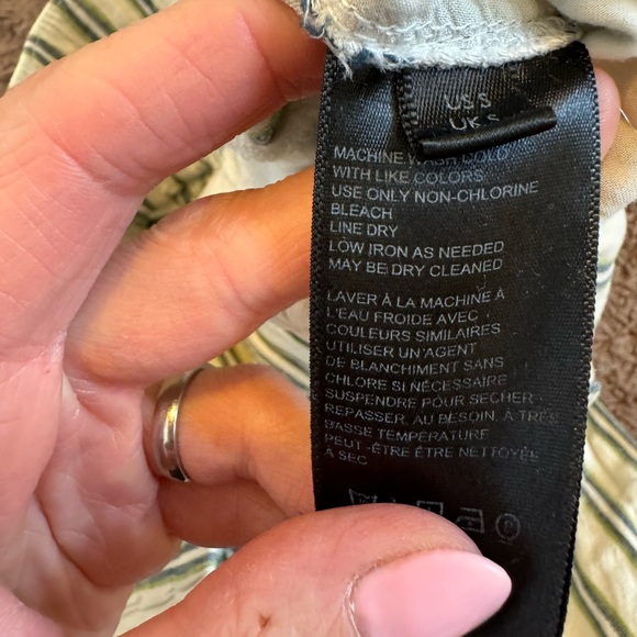 Urban Outfitters Sloan High Rise Tapered Linen Blend Crop Striped S - Picture 5 of 9